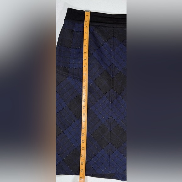Diane von Furstenberg Quilted Wool Plaid Skirt Size 12 - Picture 6 of 11